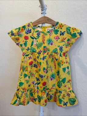 Chaser Yellow Tropical Floral & Butterfly Dress